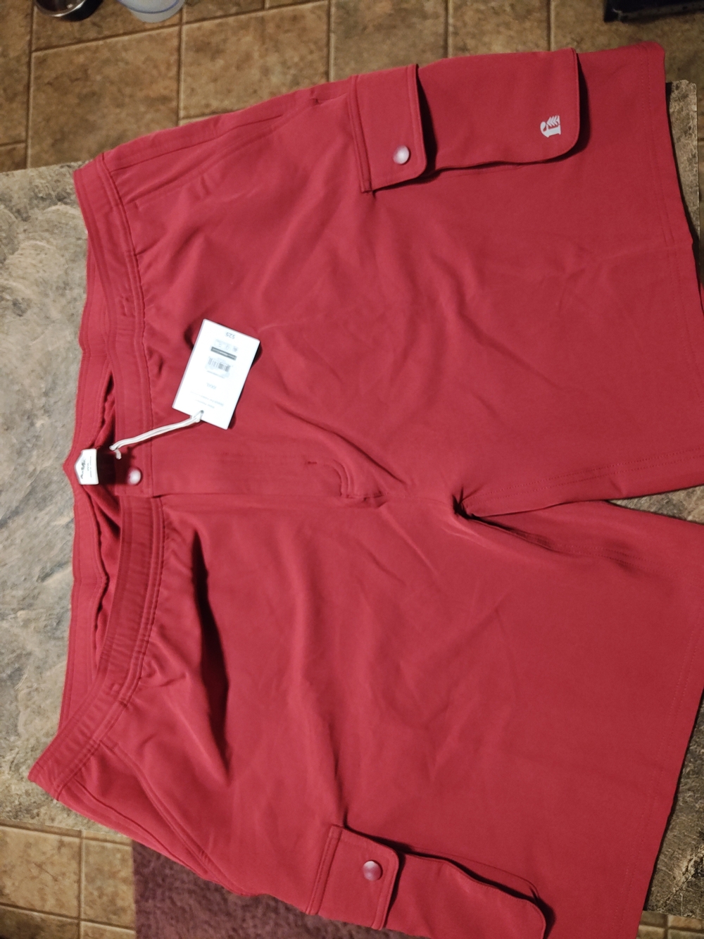 Men's Red Casual Cargo Shorts